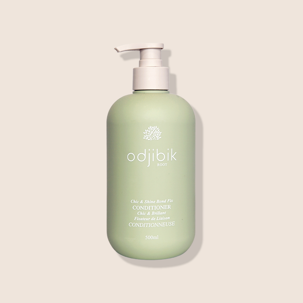 Odjibik Chic and Shine Bond Fix Conditioner bottle for damaged color-treated hair